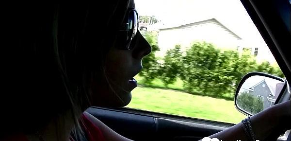  Sexy stepmom shows off feet while driving